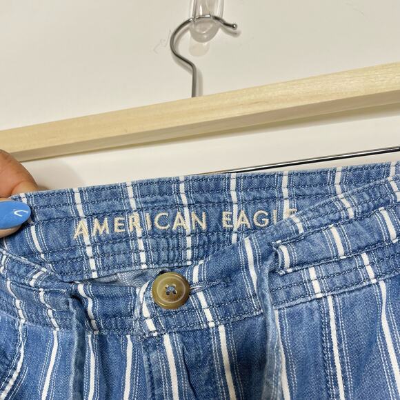 AMERICAN EAGLE | Striped Wide Leg Crop Pants | 4 - Picture 4 of 5